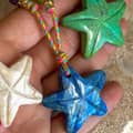 Summer Beach Bead Necklace Stainless Steel Glass Shell Starfish Exaggerated Pendant 5