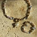 Summer Beach Baroque Pearl Beaded Necklace Stainless Steel Glass Pearl Bow Charm Heart 2