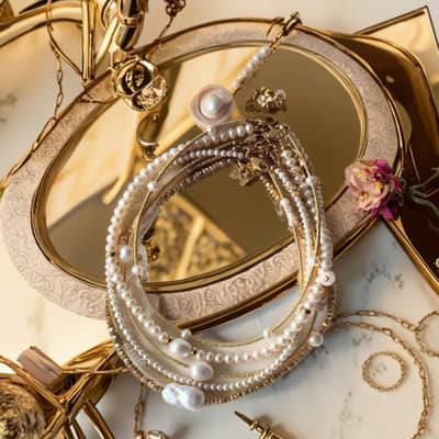 Elegant Simple Baroque Pearl Choker 18K Gold Plated Stainless Steel Freshwater Pearl detail 2