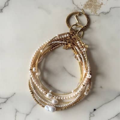 Elegant Simple Baroque Pearl Choker 18K Gold Plated Stainless Steel Freshwater Pearl detail 3