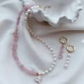 Summer Irregular Stone Beaded Necklace Natural Stone Freshwater Pearl 1