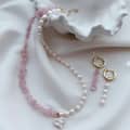 Summer Irregular Stone Beaded Necklace Natural Stone Freshwater Pearl 3
