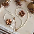Gold Plated Choker Heart Lock Charm Elegant Natural Stone Pearl Bead Wedding 1