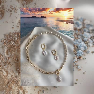 Design Pearl Drop Earring Gold Plated Chain Pearl Patchwork Baroque Pearl Pendant detail 3