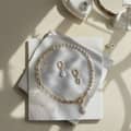 Design Pearl Drop Earring Gold Plated Chain Pearl Patchwork Baroque Pearl Pendant 4