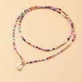 Boho Handmade Colorful Seed Beads Necklace Jewelry 75cm Beaded Necklaces With Shell Pendant 4