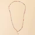Boho Handmade Colorful Seed Beads Necklace Jewelry 75cm Beaded Necklaces With Shell Pendant 5