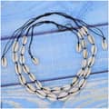 Boho Handmade Sea Shell Beaded Bracelet with Natural Cowry Puka Shell and Braided Necklace 4
