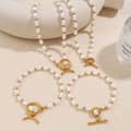 Non Tarnish 18K Gold Plated Stainless Steel Charm Choker Necklace With Freshwater Pearl Pendant 2
