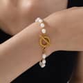 Non Tarnish 18K Gold Plated Stainless Steel Charm Choker Necklace With Freshwater Pearl Pendant 3