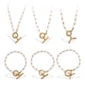 Non Tarnish 18K Gold Plated Stainless Steel Charm Choker Necklace With Freshwater Pearl Pendant 5