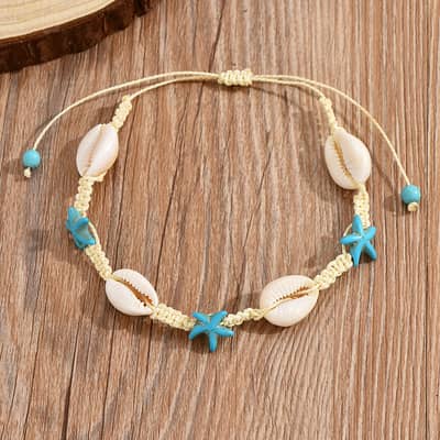 Fashion Handmade Puka Sea Shell Necklace Summer Beach Shell Beaded Choker Bracelet detail 5
