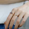 925 Sterling Silver Gold Plated Gemstone Retro Hollow Flower Tanzanite Zircon Synthetic Artificial Opal Ring 4