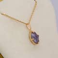 Gemstone 925 Sterling Silver Gold Plated Night Sky Shooting Star Shaped Labradorite Cordierite Iolite Dichroite Necklace 3