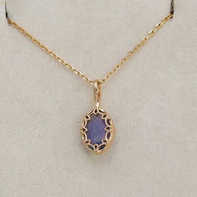 Gemstone 925 Sterling Silver Gold Plated Night Sky Shooting Star Shaped Labradorite Cordierite Iolite Dichroite Necklace detail 6