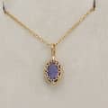 Gemstone 925 Sterling Silver Gold Plated Night Sky Shooting Star Shaped Labradorite Cordierite Iolite Dichroite Necklace 6