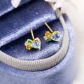 925 Sterling Silver Gold Plated Gemstone Geometric Triangular Star CZ Zircon Topaz Citrine Simulate Emerald Vintage Earrings 2