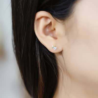 925 Sterling Silver Gold Plated Gemstone Geometric Triangular Star CZ Zircon Topaz Citrine Simulate Emerald Vintage Earrings detail 3