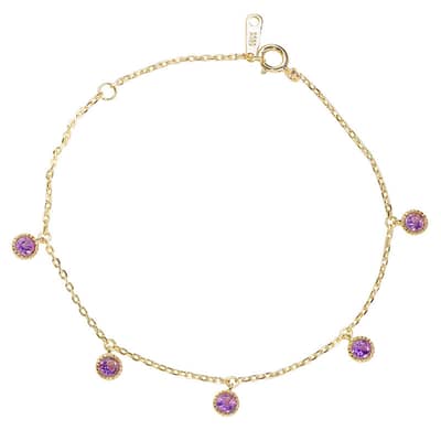 January Gemstone 925 Sterling Silver Gold Plated Peridot Garnet Amethyst African Opal Bracelet detail 5