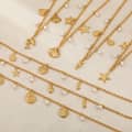 Beach Starfish 18K Gold Plated Stainless Steel Necklace Summer Ocean Style With Natural Shell Seahorse Charms And Pearls 2