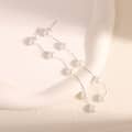 Freshwater Waterproof Beaded Pearl Tassel Earrings 925 Sterling Silver Long Pearl Drop Dangle 6