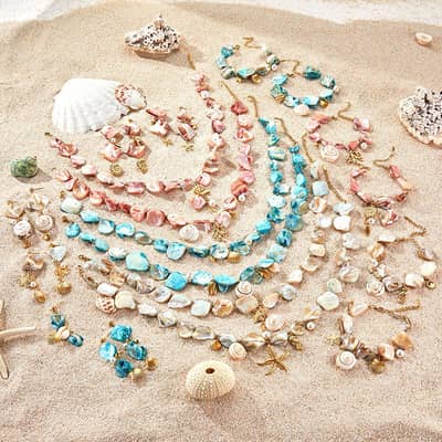 Waterproof Colorful Stainless Steel Conch Sea Star Shell Starfish Charms Necklace detail 2