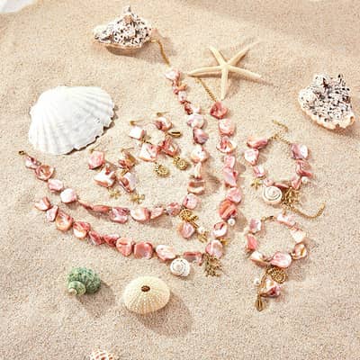 Waterproof Colorful Stainless Steel Conch Sea Star Shell Starfish Charms Necklace detail 3