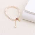 White Bead Pendant Bracelet