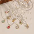 Waterproof Hypoallergenic Stainless Steel Clavicle Chain Pearl Beaded Necklace With Rose Flower Pendant 1