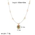 Waterproof Hypoallergenic Stainless Steel Clavicle Chain Pearl Beaded Necklace With Rose Flower Pendant 4