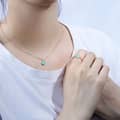 Gemstone Series Blue Topaz Clavicle Chain Gemstone Beads Crystal Natural Stone Square Geometry Turquoise Necklace 2
