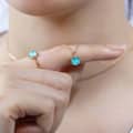 Gemstone Series Blue Topaz Clavicle Chain Gemstone Beads Crystal Natural Stone Square Geometry Turquoise Necklace 3