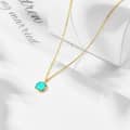 Gemstone Series Blue Topaz Clavicle Chain Gemstone Beads Crystal Natural Stone Square Geometry Turquoise Necklace 5