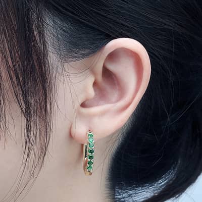 925 Sterling Silver Gold Plated Lovely Rainbow Colors Gems Wedding Zircon Geometrical Brazil Amethyst Earrings detail 2