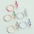 925 Sterling Silver Gold Plated Lovely Rainbow Colors Gems Wedding Zircon Geometrical Brazil Amethyst Earrings 3