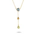925 Sterling Silver Gold Plated Amethyst Gemstone Geometric Triangular Round Drops Sky Blue Topaz Citrine Peridot Necklace 1
