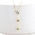 925 Sterling Silver Gold Plated Amethyst Gemstone Geometric Triangular Round Drops Sky Blue Topaz Citrine Peridot Necklace 2