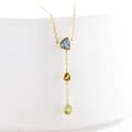 925 Sterling Silver Gold Plated Amethyst Gemstone Geometric Triangular Round Drops Sky Blue Topaz Citrine Peridot Necklace 3