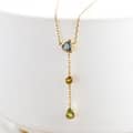 925 Sterling Silver Gold Plated Amethyst Gemstone Geometric Triangular Round Drops Sky Blue Topaz Citrine Peridot Necklace 4