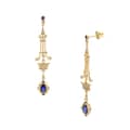 925 Sterling Silver Gold Plated Colorful Gemstone Series Starlight Astral Star Blue Zirconium Earrings 5