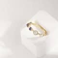 925 Sterling Silver Gold Plated Sugar Crystal Zircon Gemstones Multi Coloured Labradorite Moonstone Amethyst Topaz Ring 4