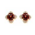 January Garnet 925 Sterling Silver Gold Plated CZ Zircon Geometric Crystal Stud Earrings Vintage Style 1