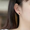 January Garnet 925 Sterling Silver Gold Plated CZ Zircon Geometric Crystal Stud Earrings Vintage Style 2