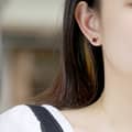 January Garnet 925 Sterling Silver Gold Plated CZ Zircon Geometric Crystal Stud Earrings Vintage Style 4