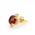 January Garnet 925 Sterling Silver Gold Plated CZ Zircon Geometric Crystal Stud Earrings Vintage Style 5