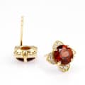 January Garnet 925 Sterling Silver Gold Plated CZ Zircon Geometric Crystal Stud Earrings Vintage Style 6