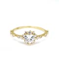 925 Sterling Silver Gold Plated Fashion Gemstone Drop Green Peridot Ring With Natural Stone 5
