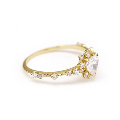925 Sterling Silver Gold Plated Fashion Gemstone Drop Green Peridot Ring With Natural Stone detail 6