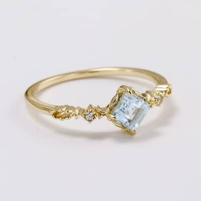 925 Sterling Silver Gold Plated Vintage Promise Initial Gemstone Retro CZ Zircon Geometric Topaz Ring detail 4
