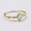 925 Sterling Silver Gold Plated Vintage Promise Initial Gemstone Retro CZ Zircon Geometric Topaz Ring 4